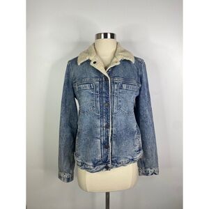 Gap Denim Sherpa Button Down Jacket